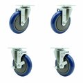 Service Caster Cooking Performance Group 369CASTER4 Replacement Caster Set with Brakes-, 4PK COO-SCC-20S514-PPUB-BLUE-2-TLB-2